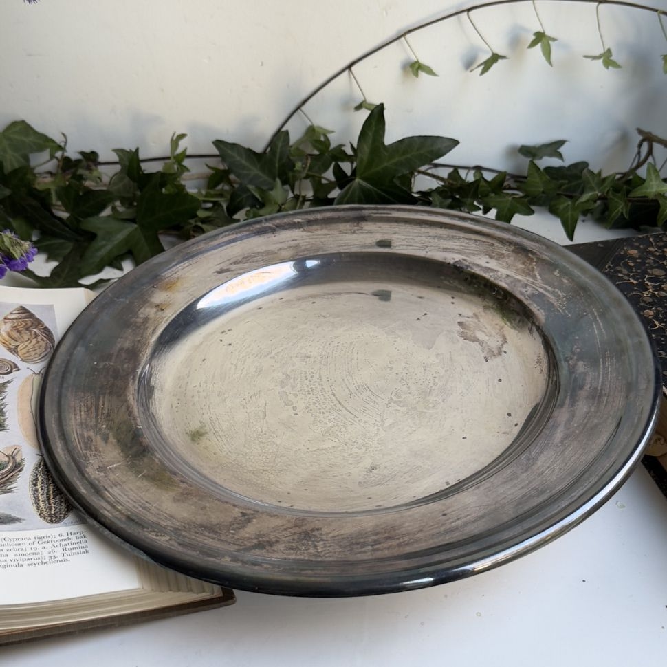 Блюдо поднос круглое WICKEMANN 33 см серебрение Бельгия 