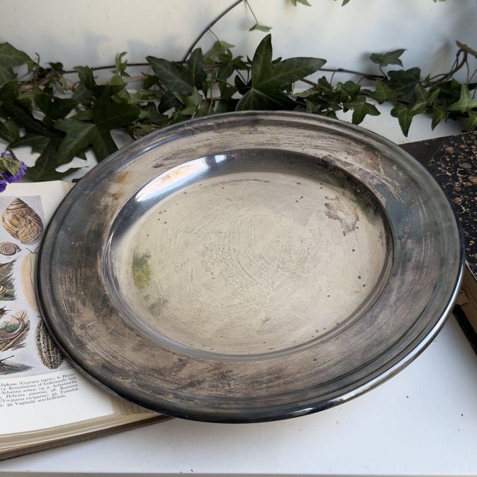 Блюдо поднос круглое WICKEMANN 33 см серебрение Бельгия 