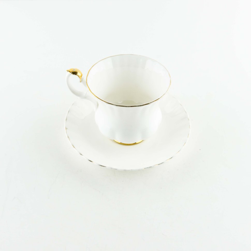 Кофейная пара Royal Albert белое с золотом