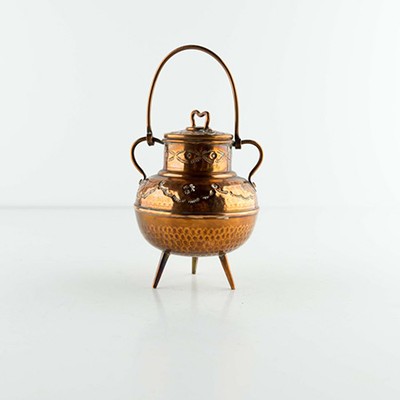 Ваза банка медная с чеканкой