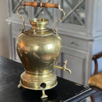 Самовар с деревянной ручкой 46 см латунь