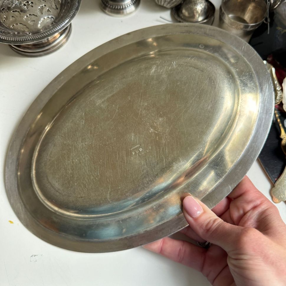 Блюдо грааль Christofle Duval 1870-1920 гг. серебрение 16 гр, 25 см