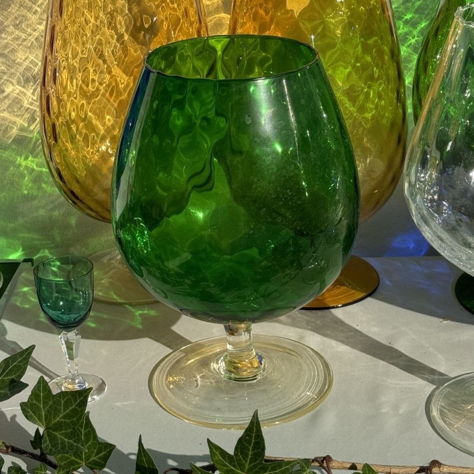 Ваза на ножке Бокал 28 см хрустальное стекло Мурано