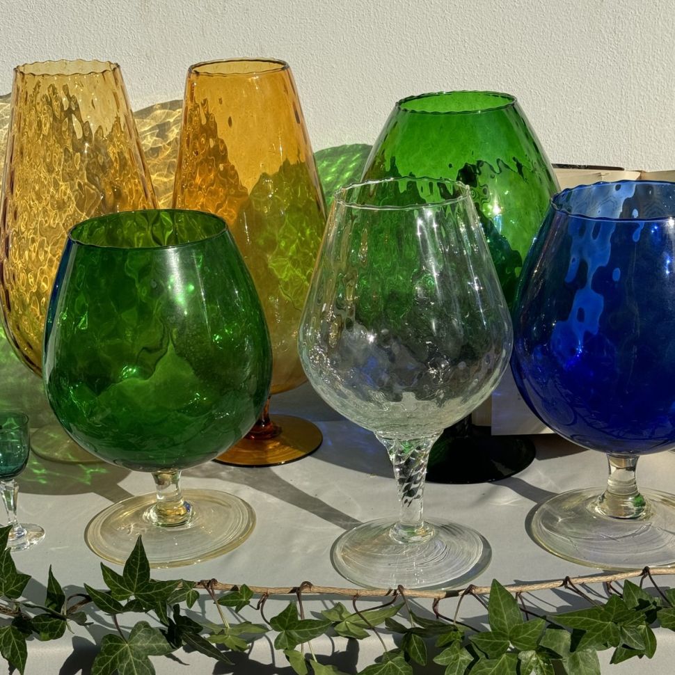 Ваза на ножке Бокал 28 см хрустальное стекло Мурано