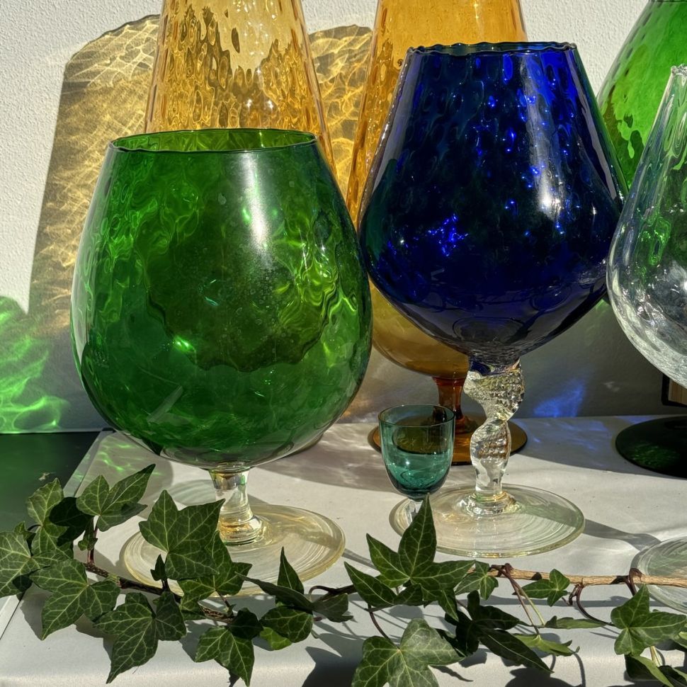 Ваза на ножке Бокал 28 см хрустальное стекло Мурано