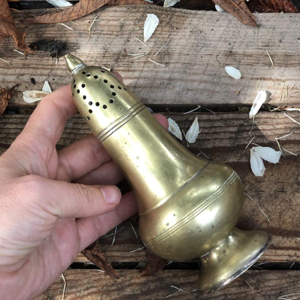 Банка для корицы 16 см латунь