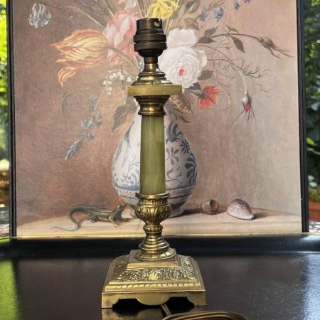 Лампа настольная Колонна 26 см латунь оникс Франция