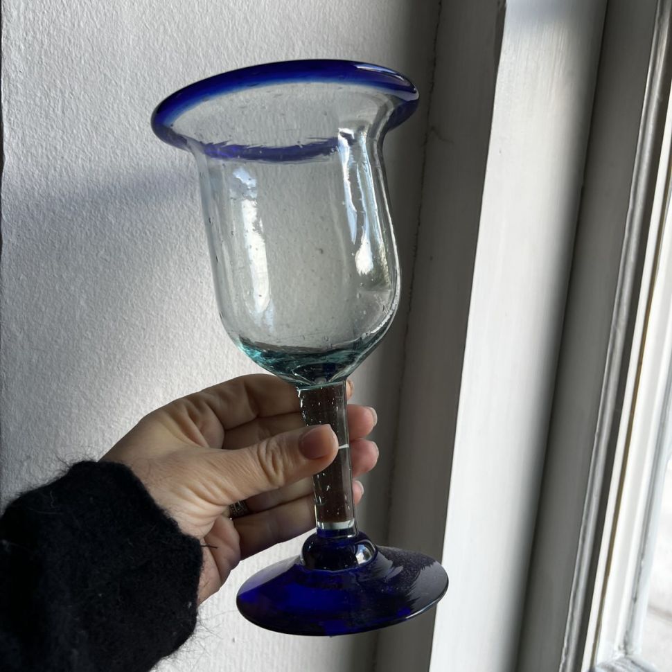 Бокал 19 см хрустальное стекло ручная работа