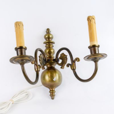 Бра настенное на две лампы латунь