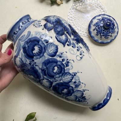 Ваза чайница 36 см ГФЗ Гжель Мухина