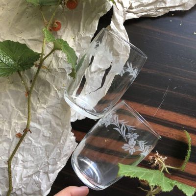 Стакан с цветочной гравировкой хрусталь