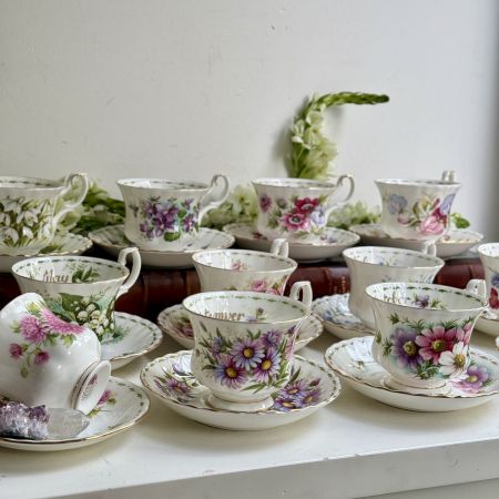 Кофейная пара Royal Albert 12 месяцев 130 мл Англия набор 12 шт.
