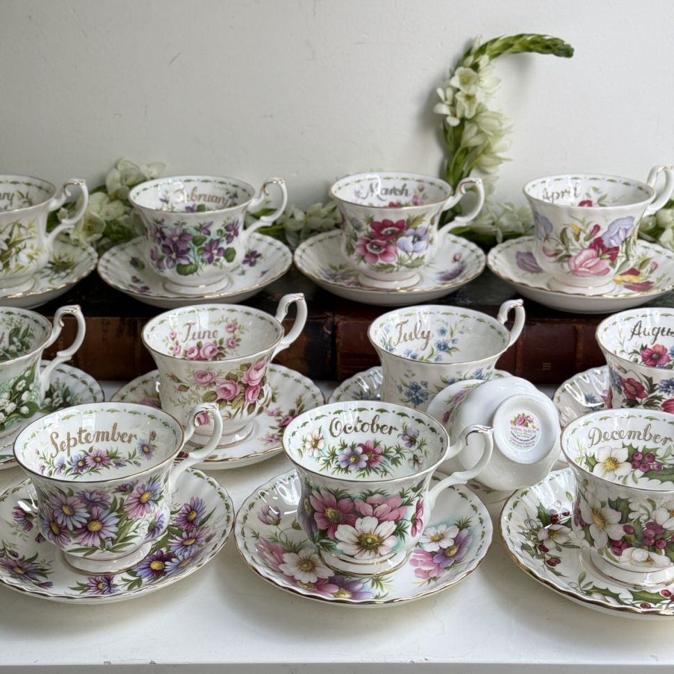 Кофейная пара Royal Albert 12 месяцев 130 мл Англия набор 12 шт.