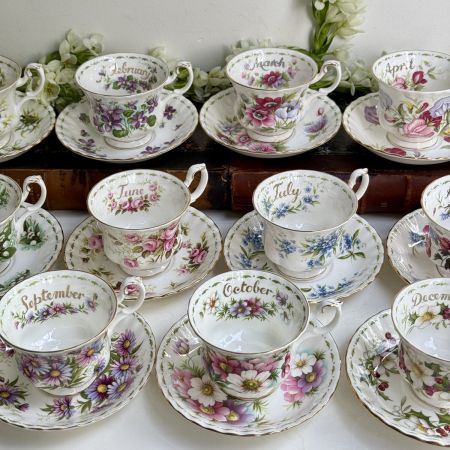 Кофейная пара Royal Albert 12 месяцев 130 мл Англия набор 12 шт.