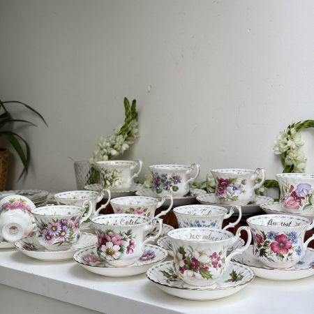 Кофейная пара Royal Albert 12 месяцев 130 мл Англия набор 12 шт.
