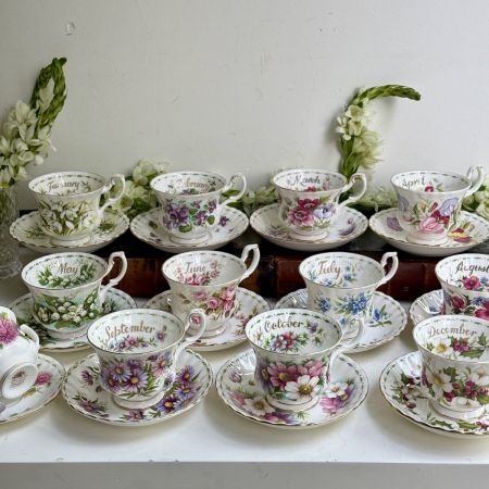 Кофейная пара Royal Albert 12 месяцев 130 мл Англия набор 12 шт.