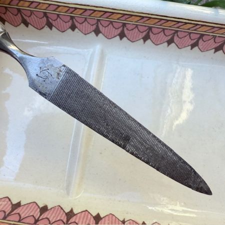 Пилка для ногтей Ракушка 14 см ручка серебро