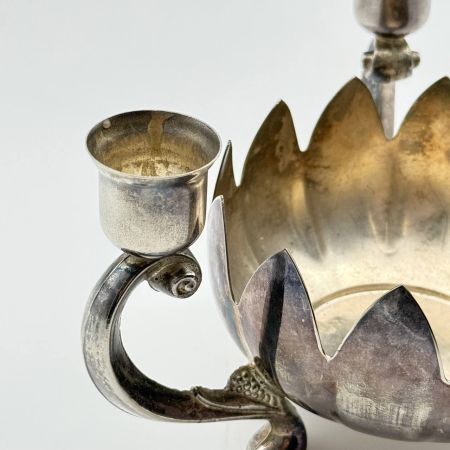  Подсвечник-роузбол на три свечи 20 см без вставки серебрение
