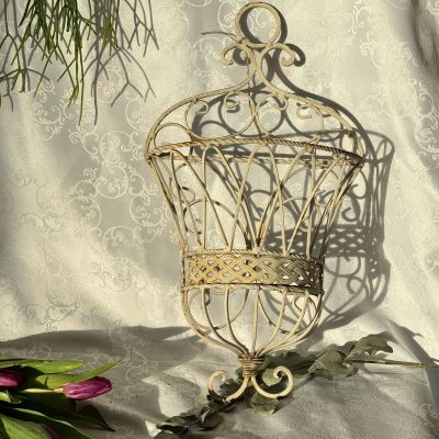 Подставка под кашпо консоль настенная 45 см металл ковка