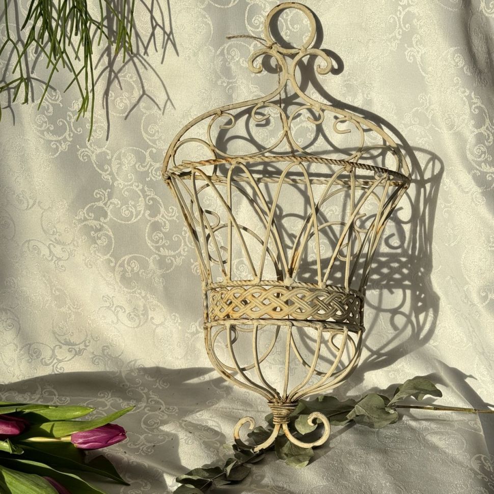 Подставка под кашпо консоль настенная 45 см металл ковка