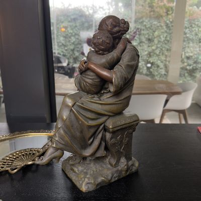 Статуэтка скульптура Мать и дитя Scotte A.J. 37 см бронза Франция