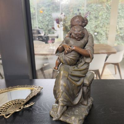 Статуэтка скульптура Мать и дитя Scotte A.J. 37 см бронза Франция