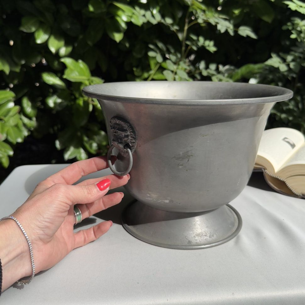 Кашпо с 2-мя ручками 26 см олово Франция  