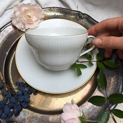 Чайная пара фарфор позолота Seltmann Weiden