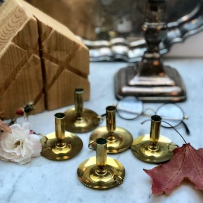 Подсвечник латунный на круглом основании