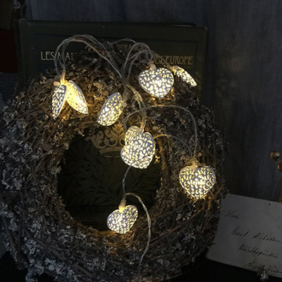 Гирлянда сердца 10 шт. на батарейках