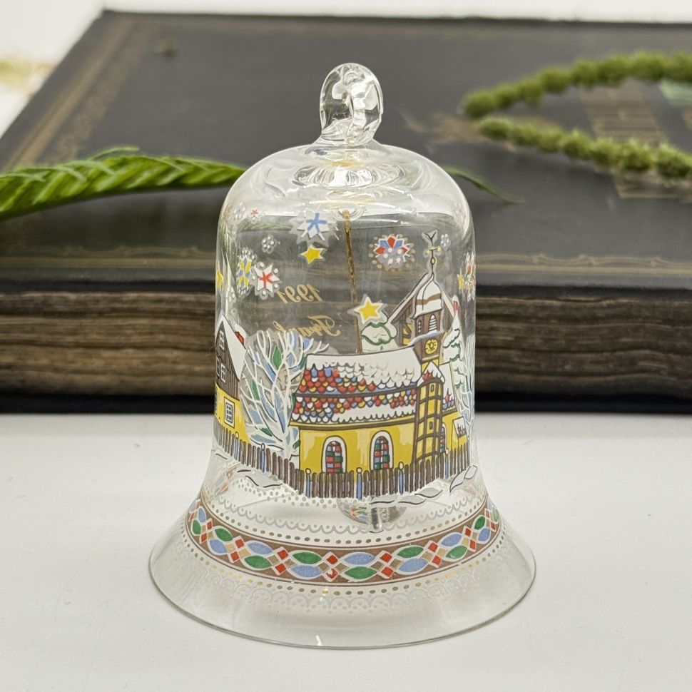 Колокольчик рождественский 1991 Hutschenreuther стекло Германия