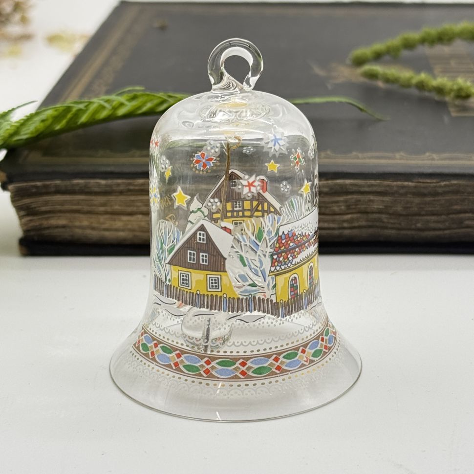 Колокольчик рождественский 1991 Hutschenreuther стекло Германия