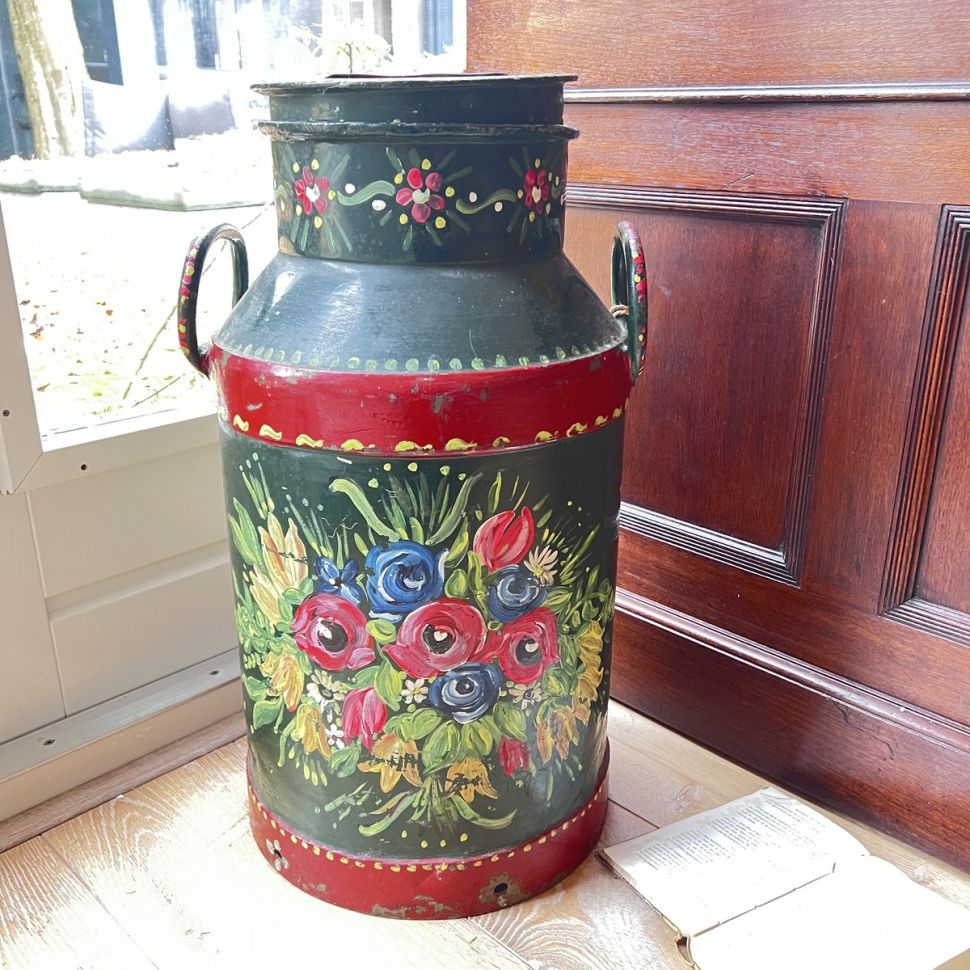 Бидон огромный ручная роспись 56 см металл