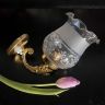 Бра настенное на 1 лампу 18 см латунь стекло Франция   