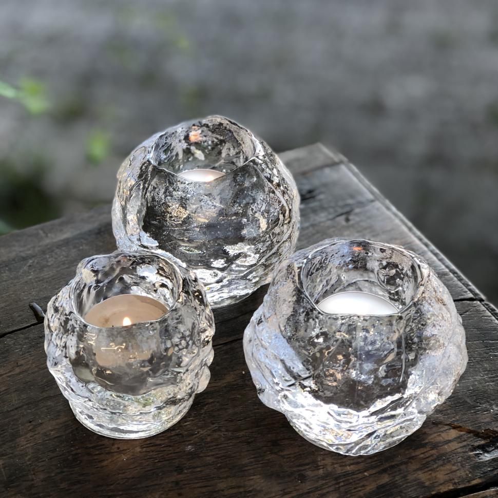 Подсвечник Kosta Boda Снежок малый 7 см хрусталь Швеция