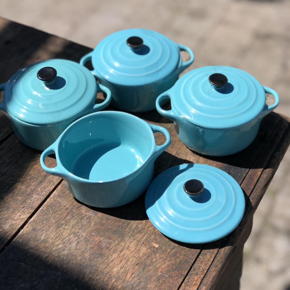 Кокотница жульенница 250 мл керамика Лазурь