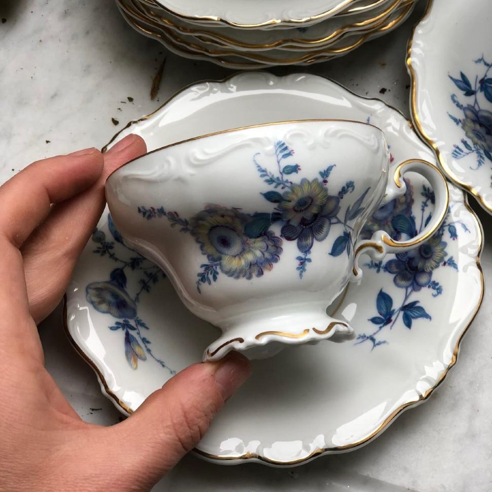 Чайная пара 150 мл Pompadour Rosenthal Германия