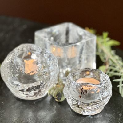 Подсвечник Снежок малый Kosta Boda 7 см хрусталь