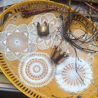 Набор салфеток Круги и Цветы ручной работы