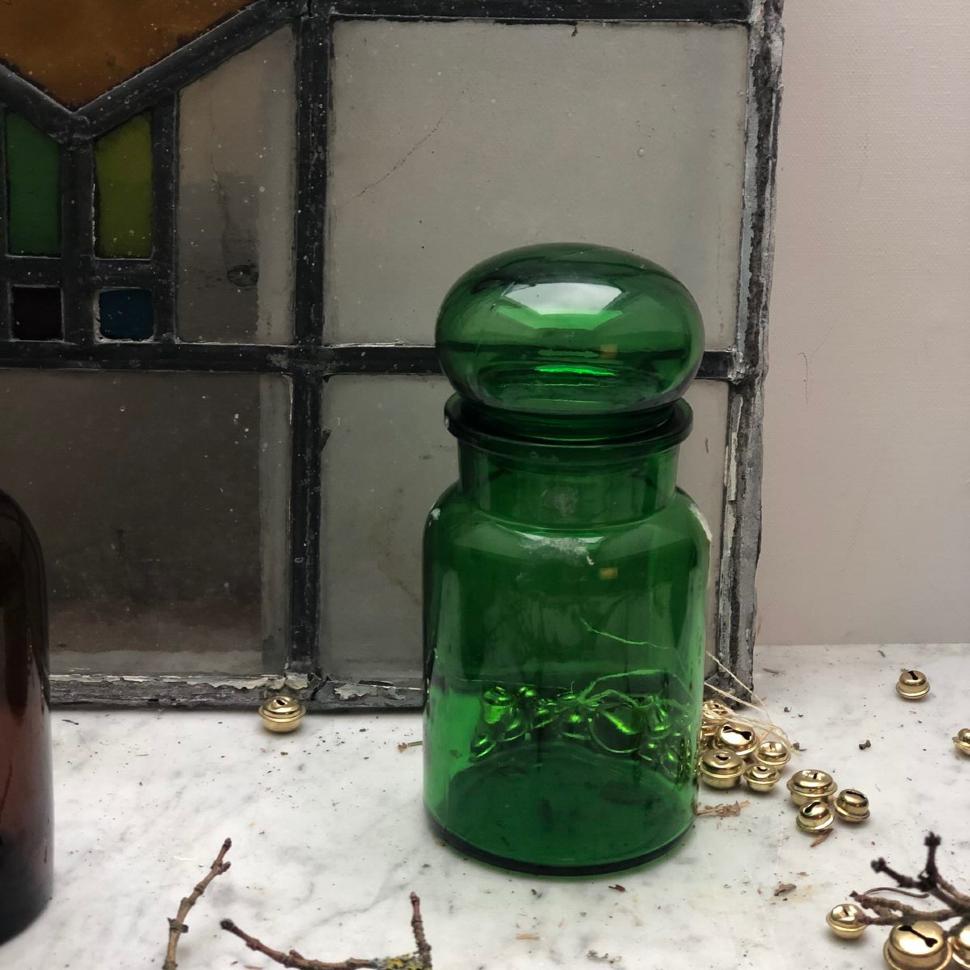 Банка аптечная зеленая средняя