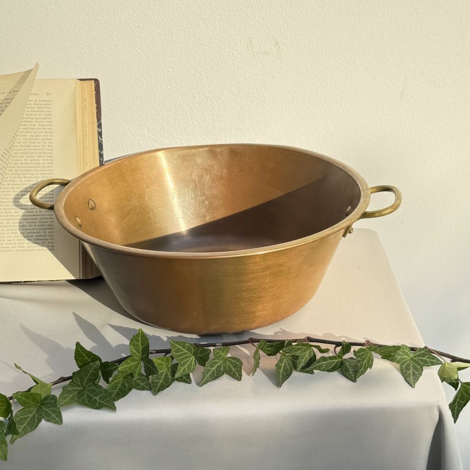 Таз для варенья 36 см Франция медь латунь