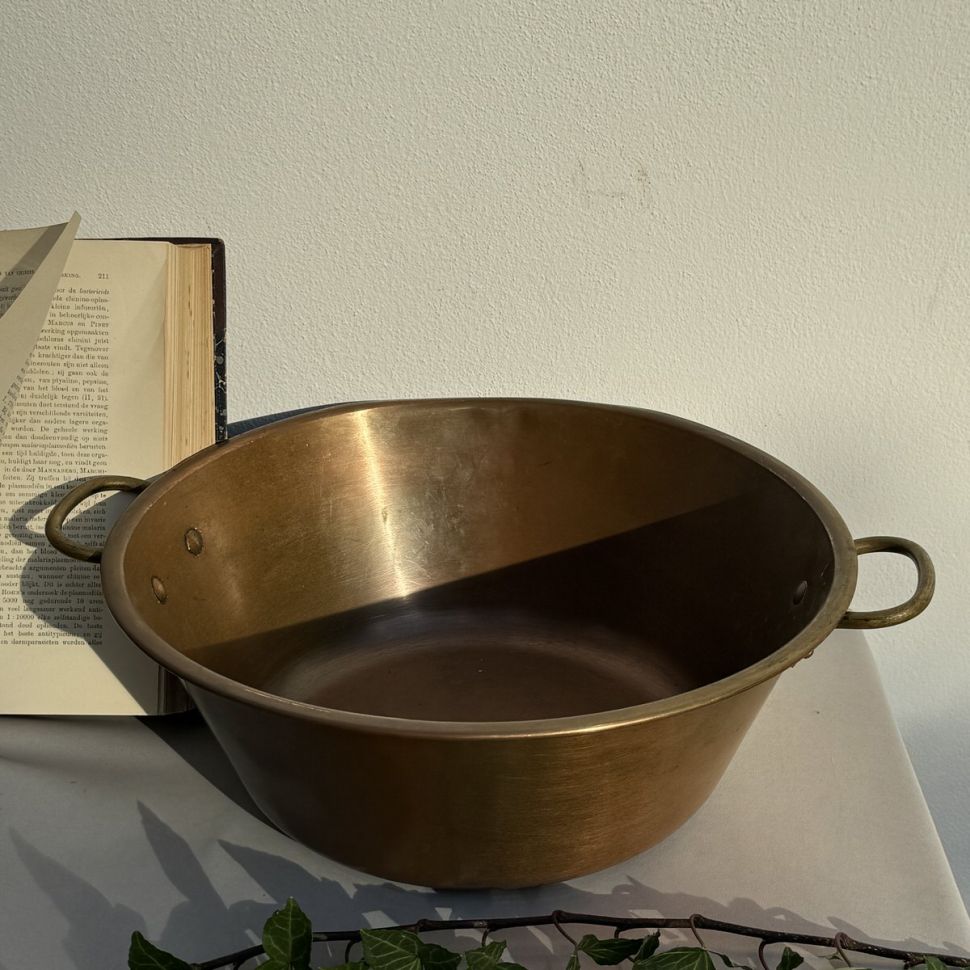 Таз для варенья 36 см Франция медь латунь