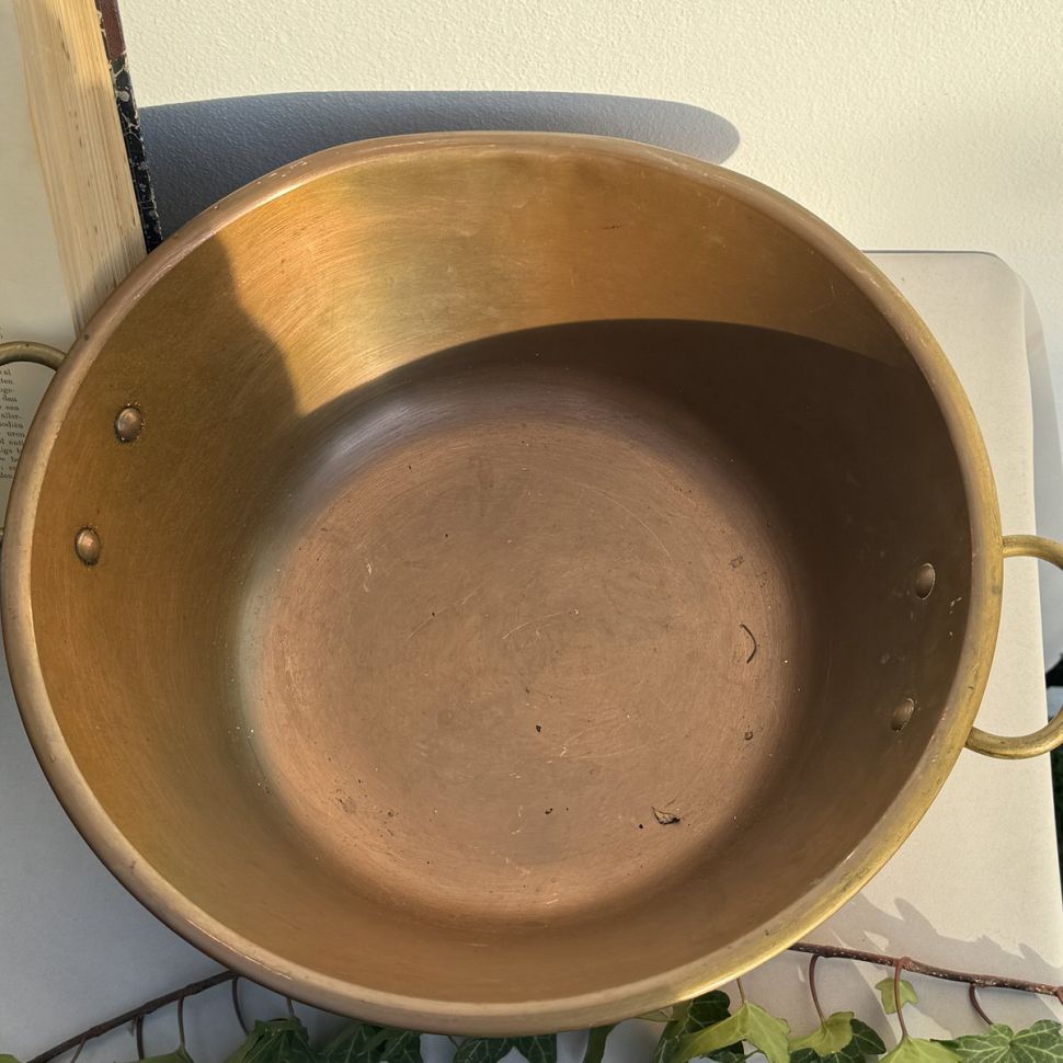 Таз для варенья 36 см Франция медь латунь