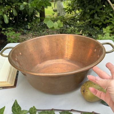 Таз для варенья 36 см Франция медь латунь