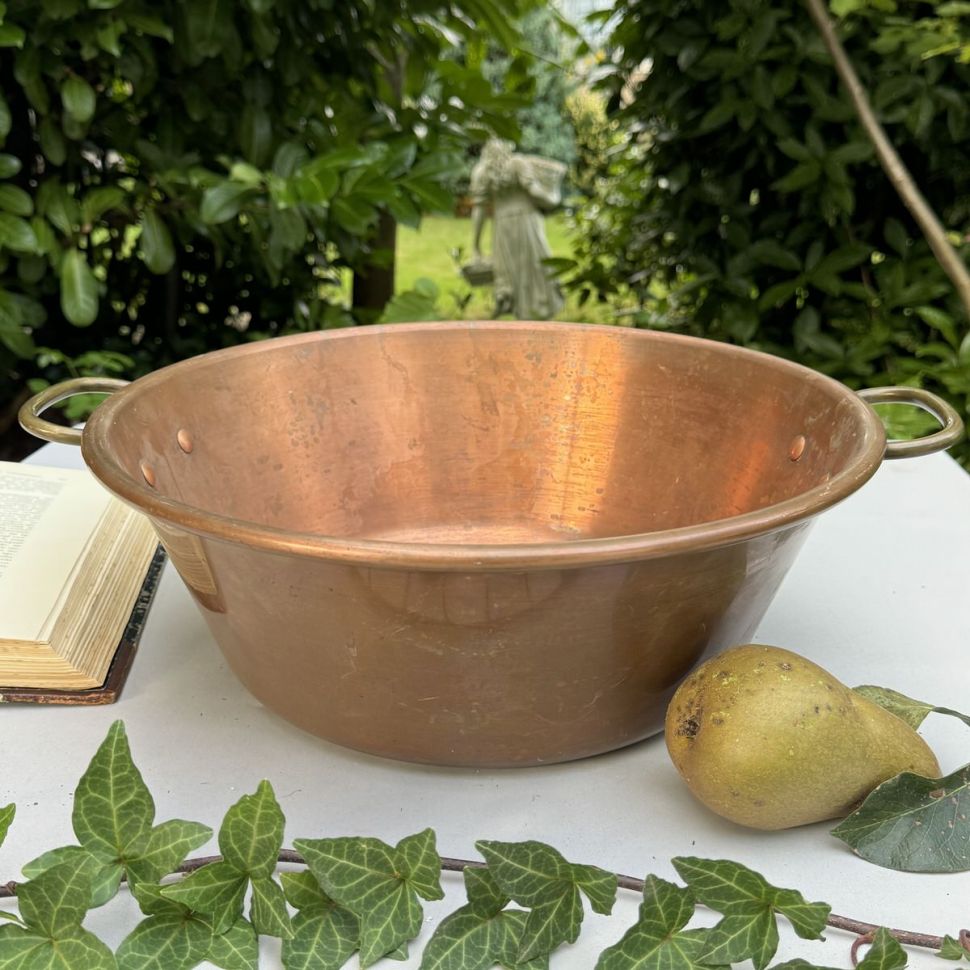 Таз для варенья 36 см Франция медь латунь