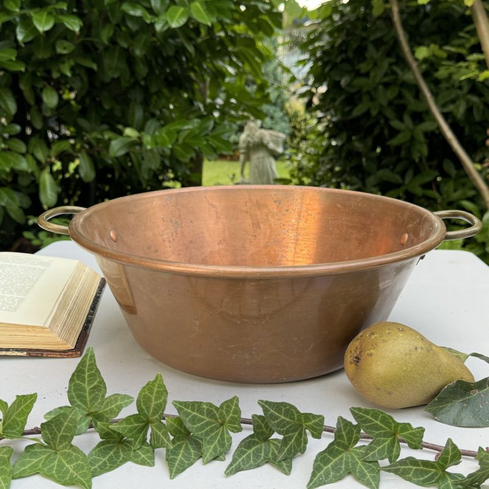 Таз для варенья 36 см Франция медь латунь