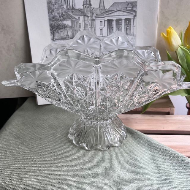 Ваза фруктовница 32 см хрустальное стекло ручная огранка Германия 