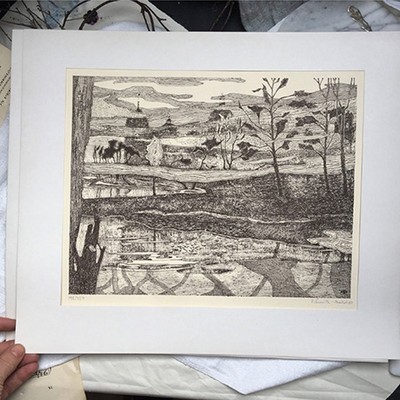 Гравюра Замок Грипсхольм Швеция 2