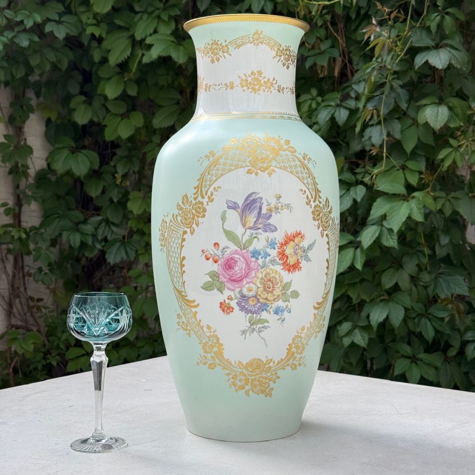 Ваза Kaiser Мейсенский букет 56 см фарфор позолота Германия