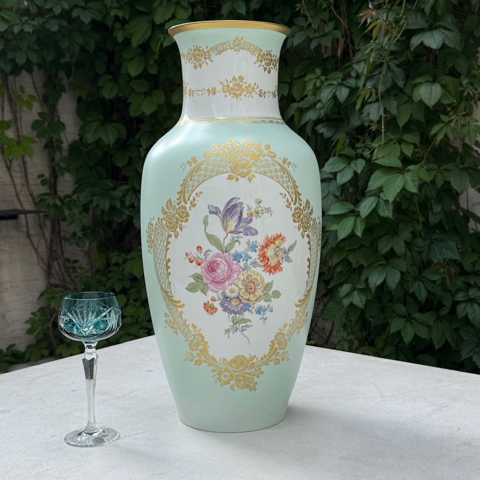 Ваза Kaiser Мейсенский букет 56 см фарфор позолота Германия